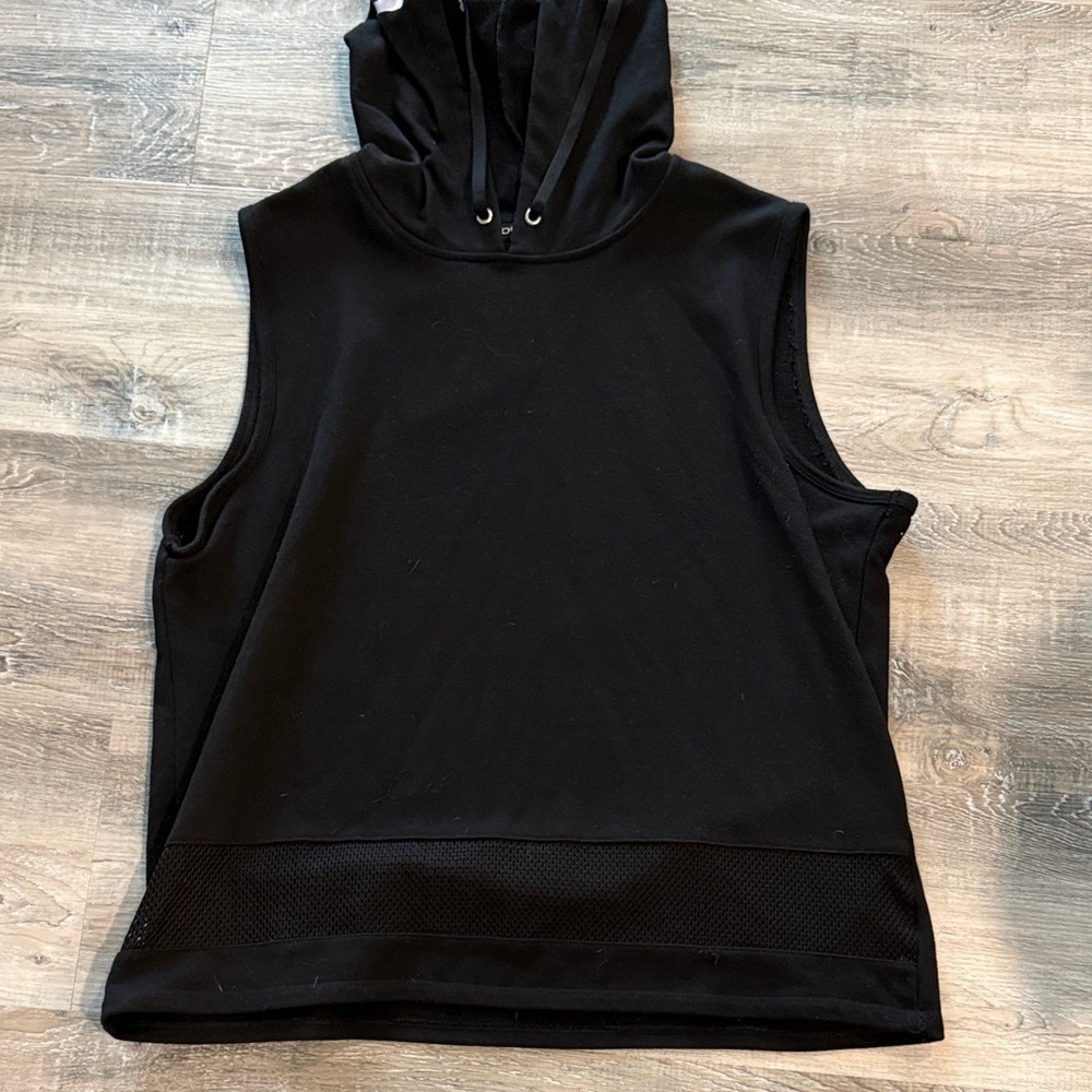 Bebe sport Black Sleeveless Hoodie Top sz 2x
